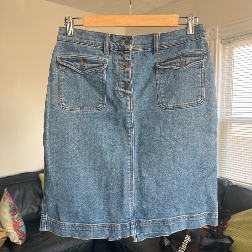 Jones New York Light Blue Denim Midi Skirt
